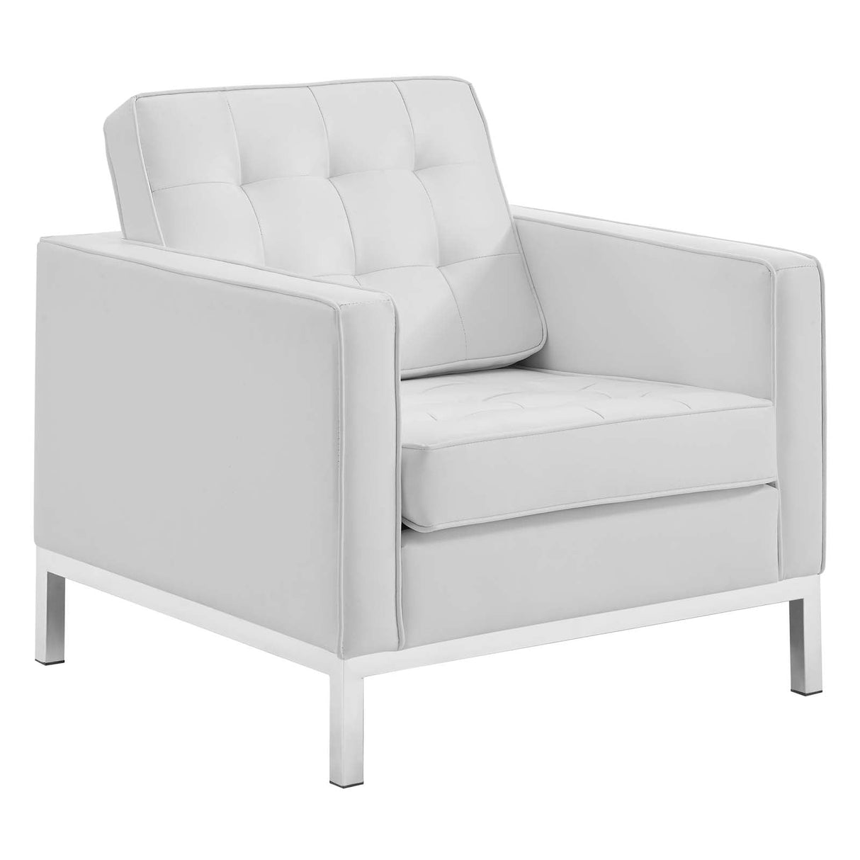 3 Piece 95" Tufted Upholstered Faux Leather Set
