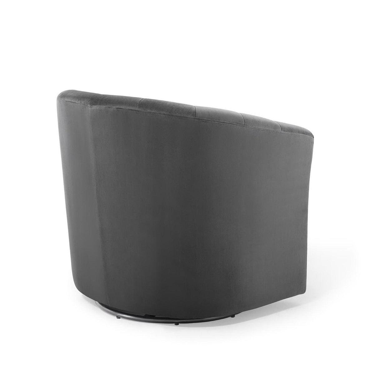 30 Inch Performance Velvet Swivel Barrel Armchair with Channel Tufting