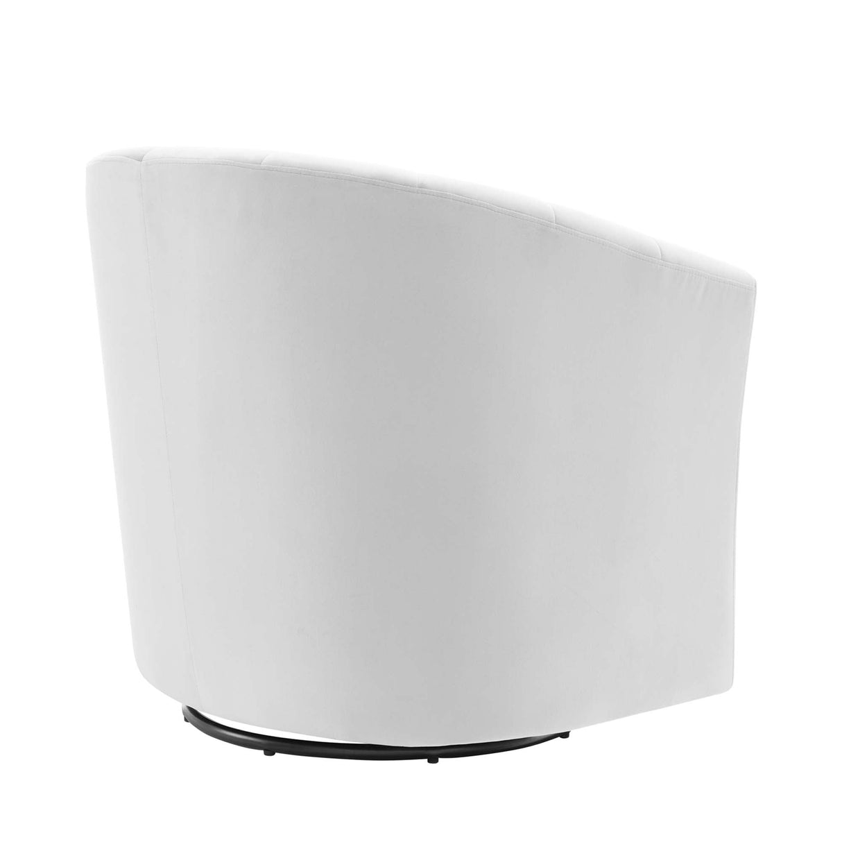 30 Inch Performance Velvet Swivel Barrel Armchair with Channel Tufting