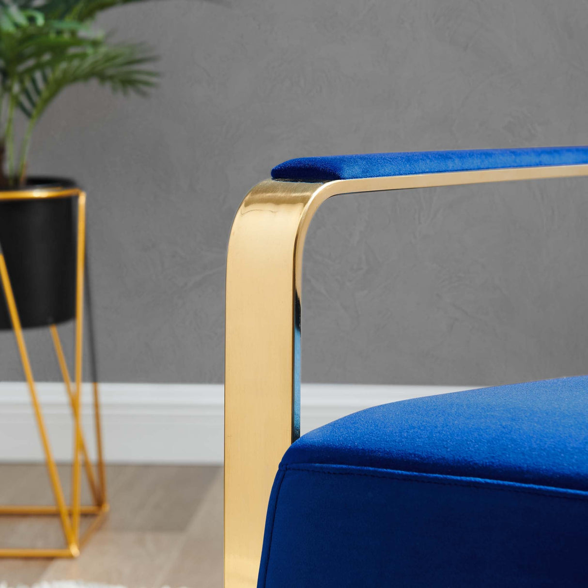 27 Inch Performance Velvet Accent Chair with Coated Steel Frame