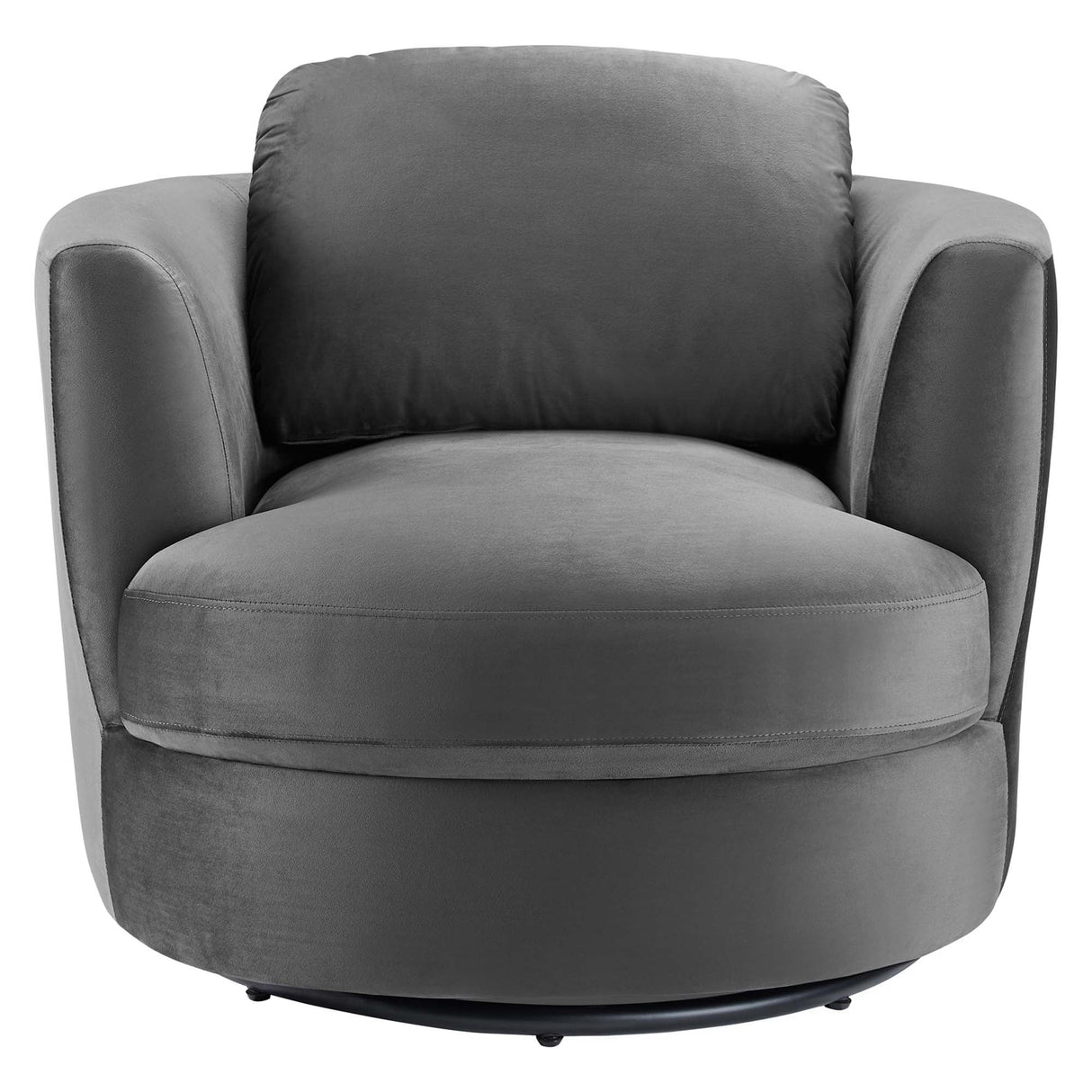 36 Inch Performance Velvet Swivel Barrel Armchair