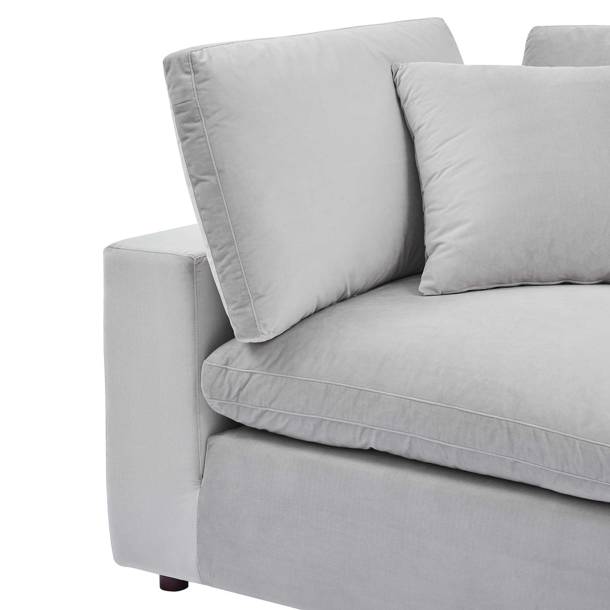 Down Filled Overstuffed Performance Velvet Corner Chair - 40 Inch