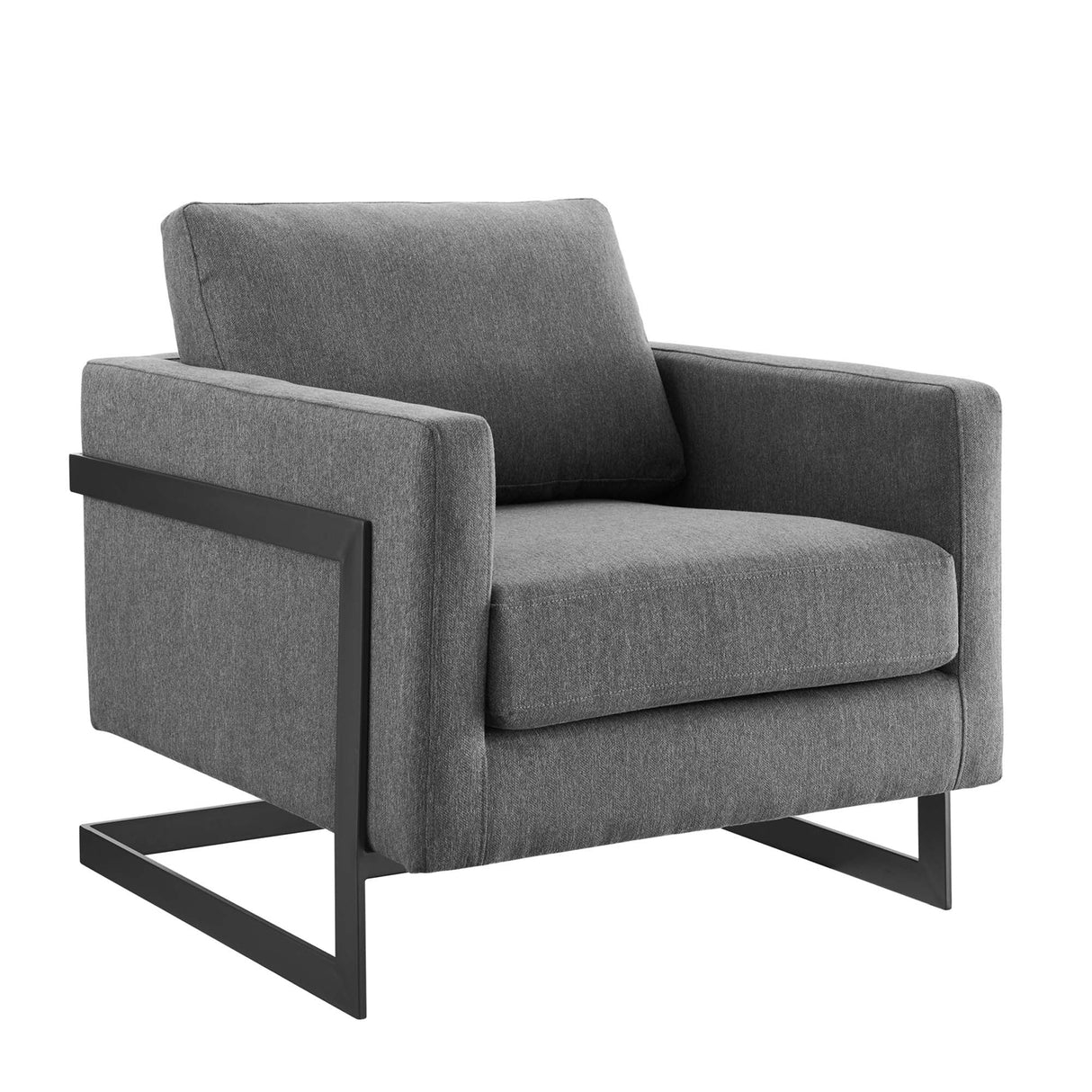 34 Inch Fabric Upholstered Sled Base Accent Chair