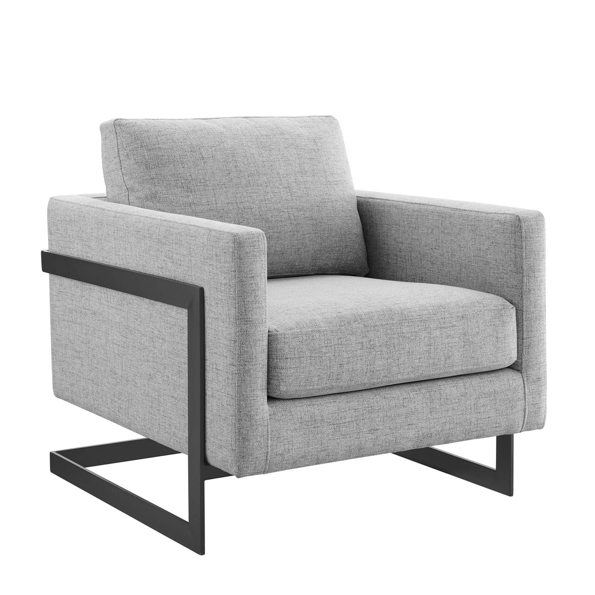 34 Inch Fabric Upholstered Sled Base Accent Chair