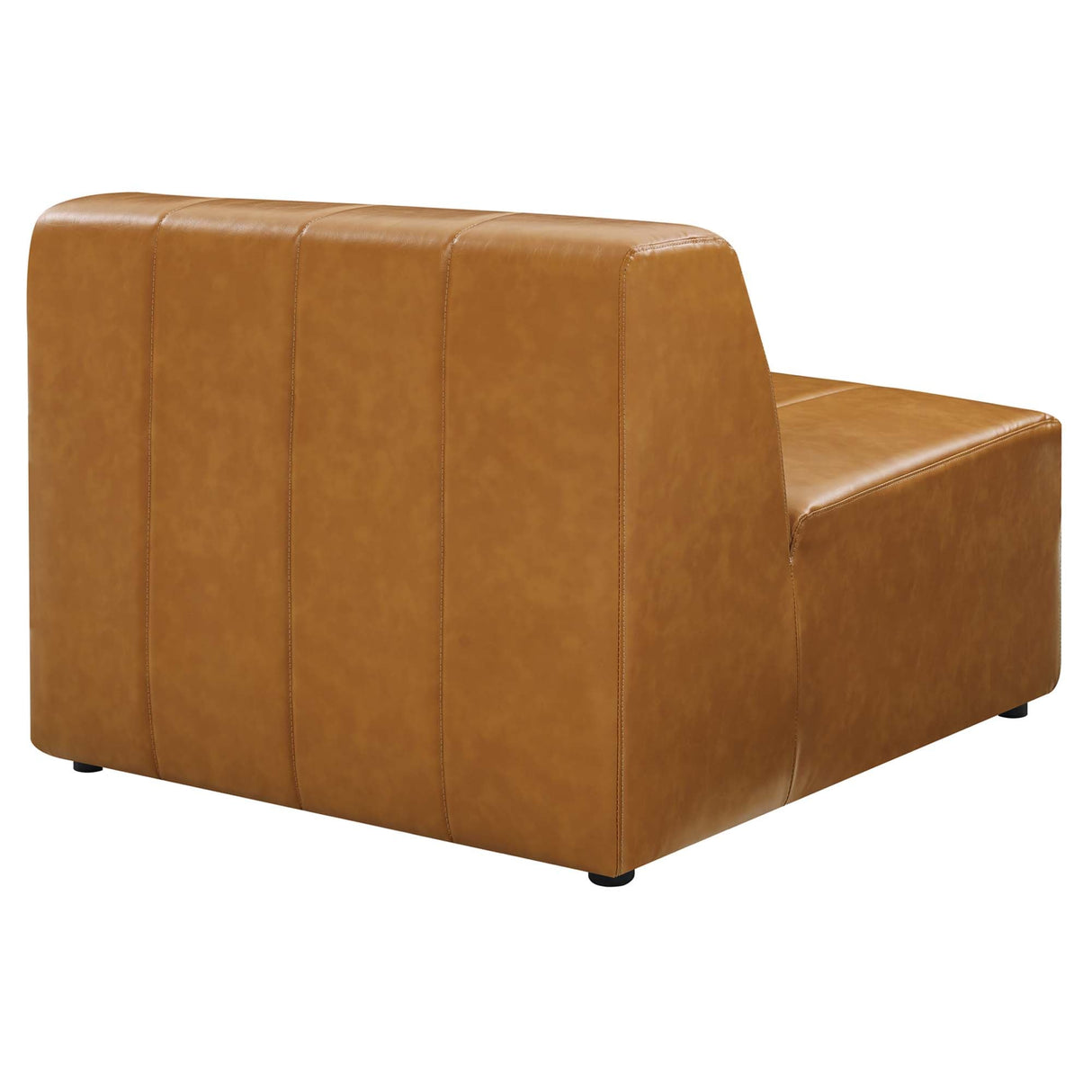 Channel Tufted Vegan Leather Armless Sectional Chair – 36 Inch
