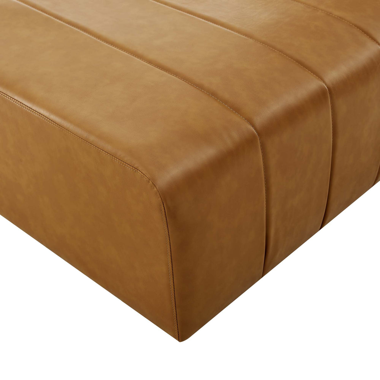 Channel Tufted Vegan Leather Armless Sectional Chair – 36 Inch