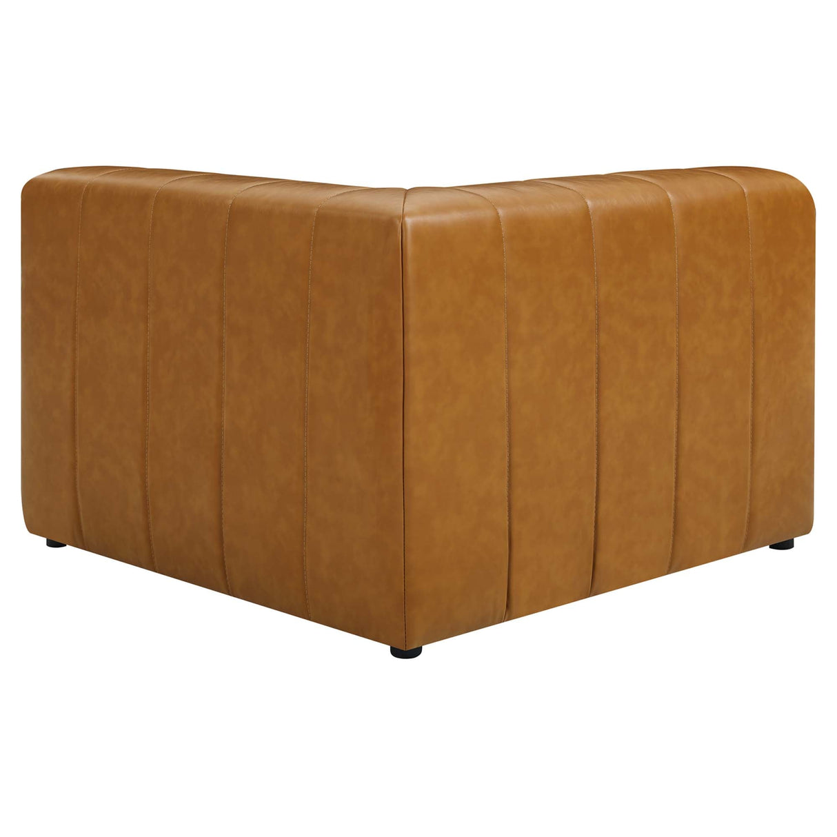 Vegan Leather Corner Chair in Tan - 42 Inch