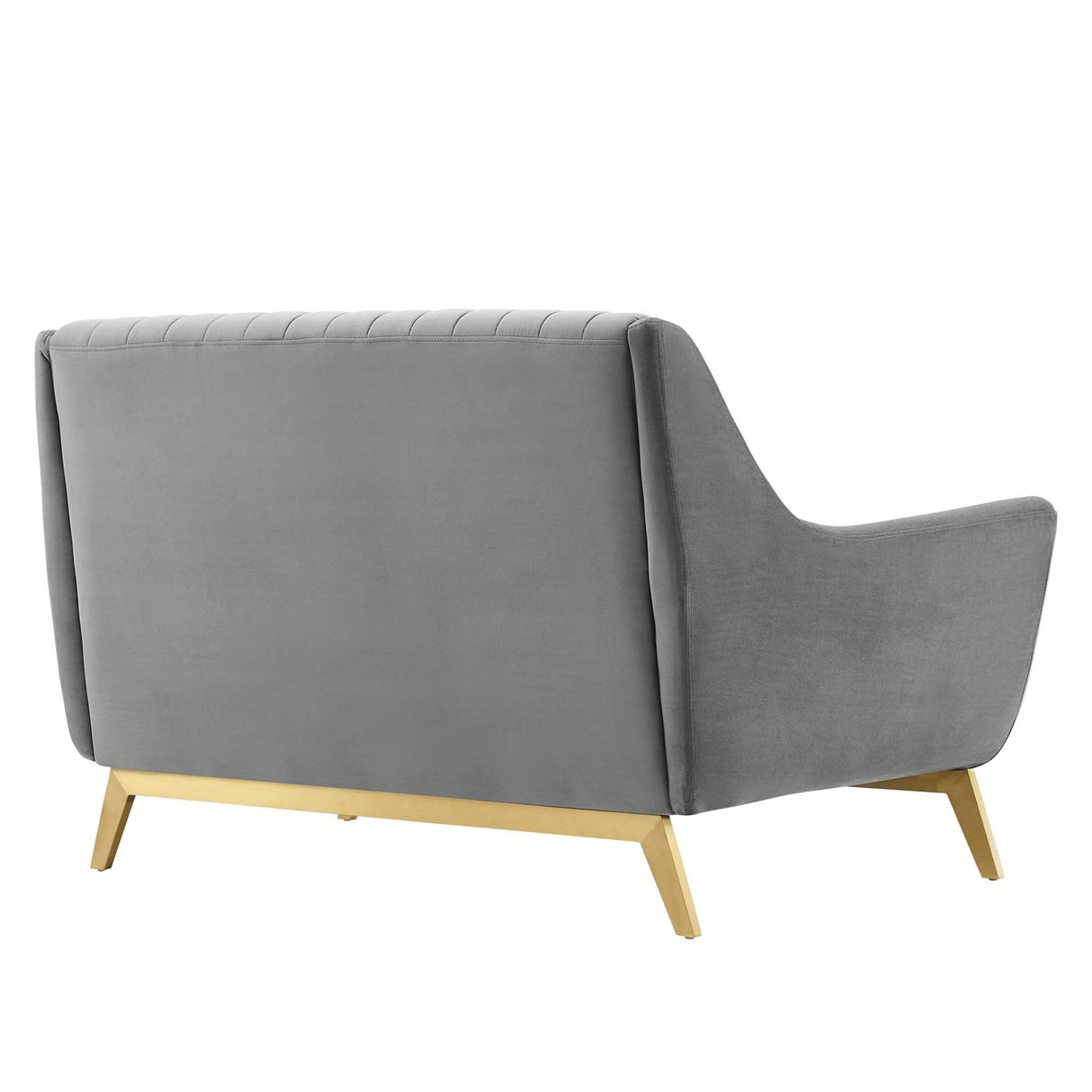 60 Inch Winsome Channel Tufted Performance Velvet Loveseat in Gray