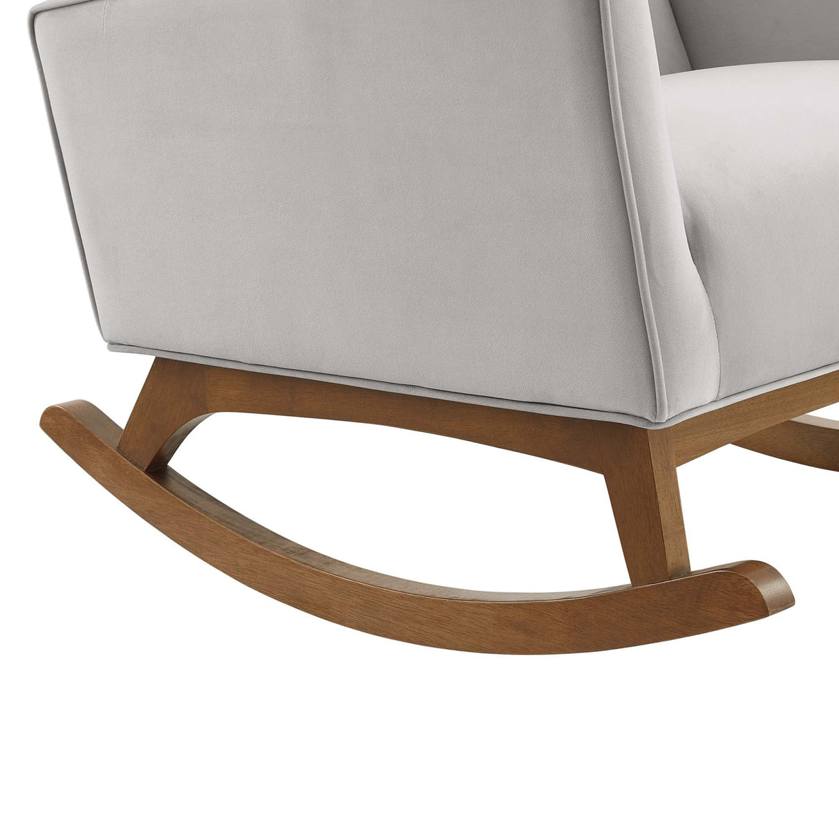 28 Inch Channel Tufted Performance Velvet Rocking Chair in Light Gray