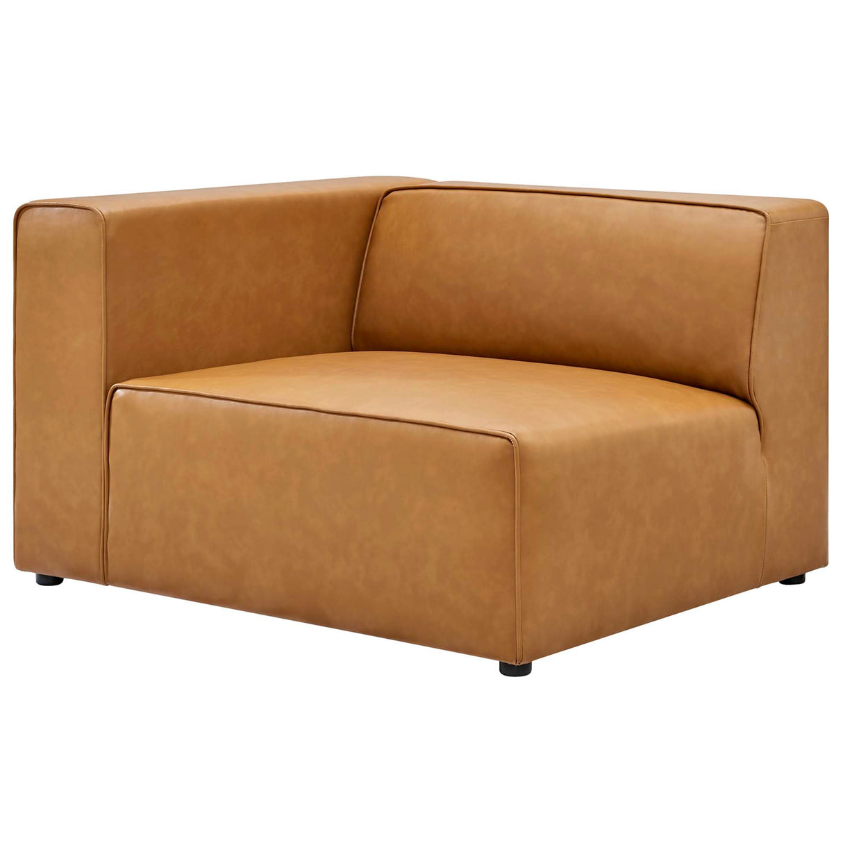 Vegan Leather Left-Arm Sectional Sofa Chair 44 Inch