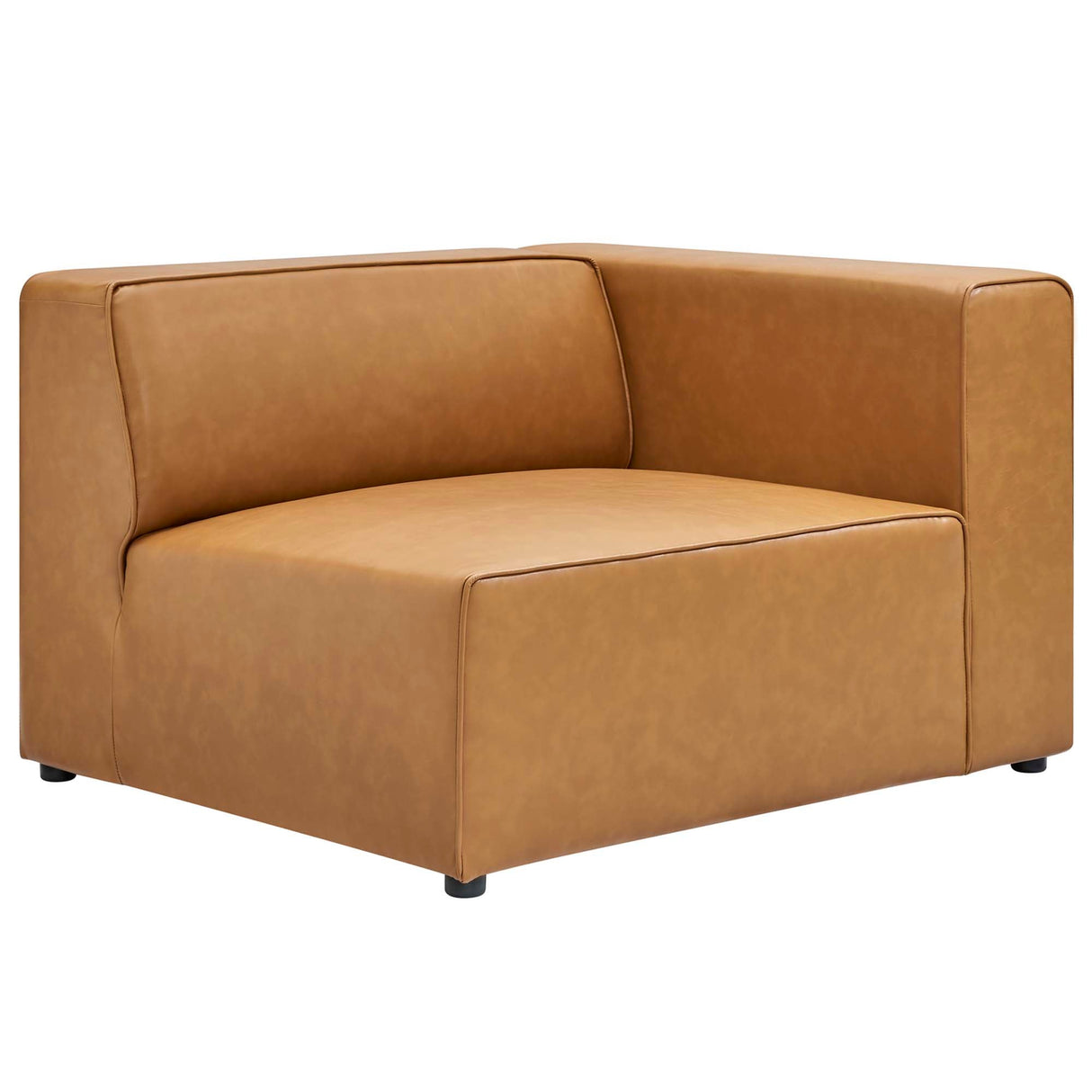 Vegan Leather Right-Arm Sectional Sofa Chair 44 Inch