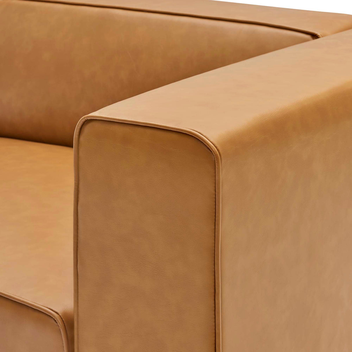 Vegan Leather Right-Arm Sectional Sofa Chair 44 Inch