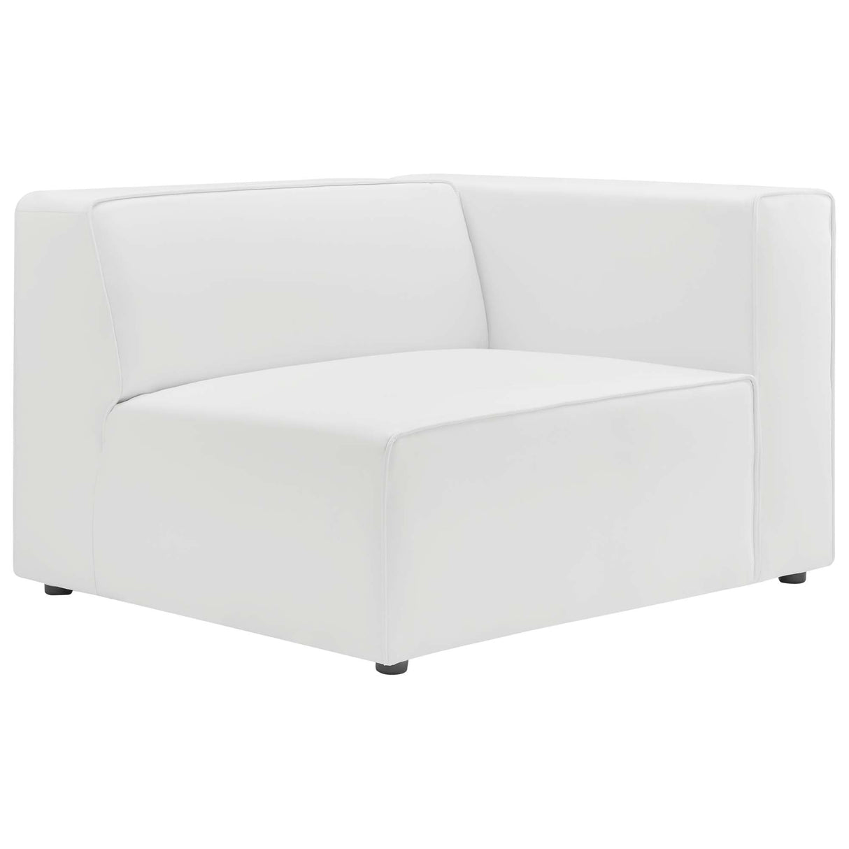 Vegan Leather Right-Arm Sectional Sofa Chair 44 Inch