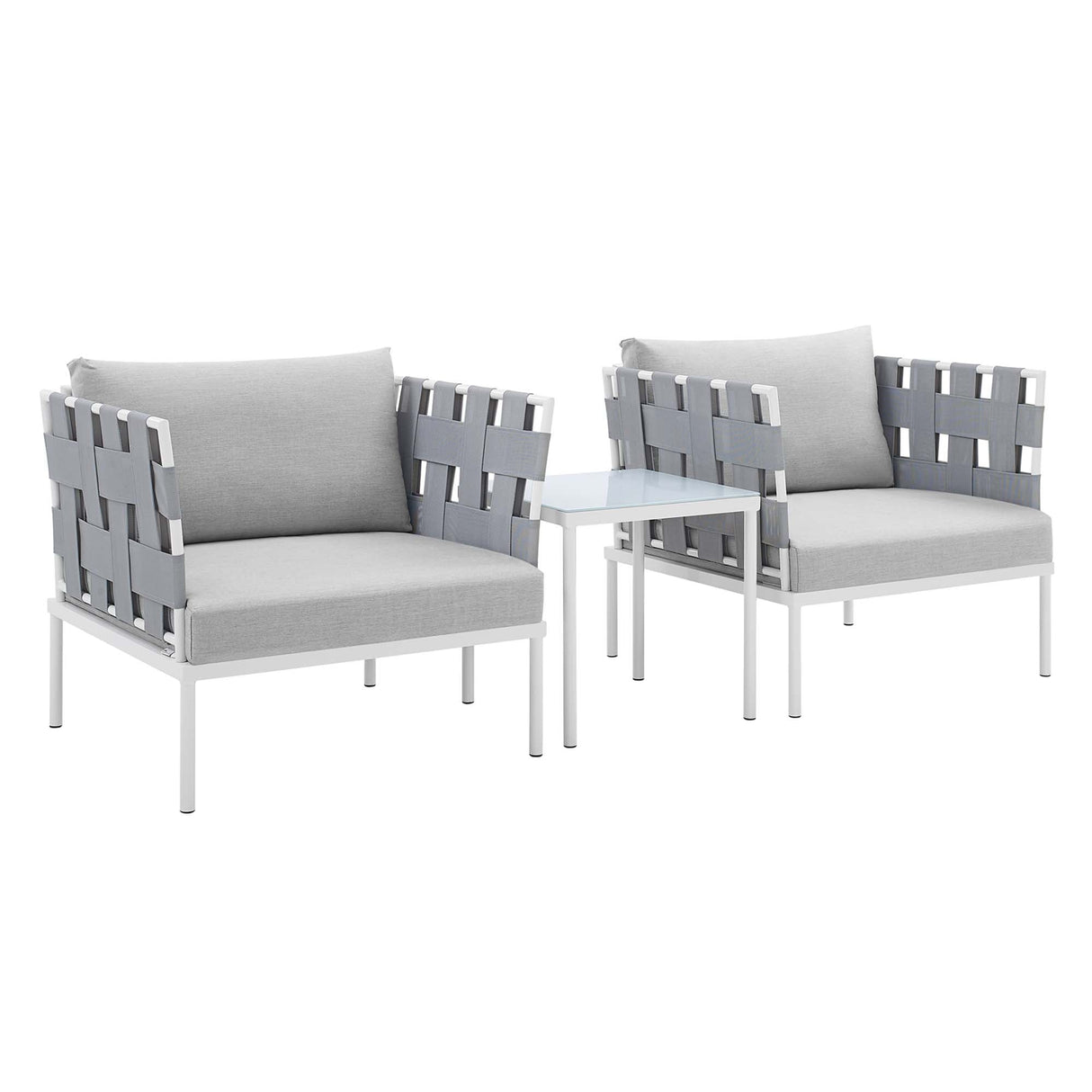 3-Piece Aluminum Outdoor Patio Seating Set with Cushions, Durable Weather-Resistant Design