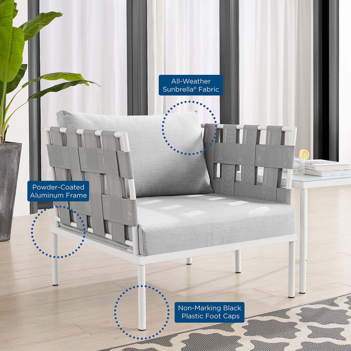 3-Piece Aluminum Outdoor Patio Seating Set with Cushions, Durable Weather-Resistant Design