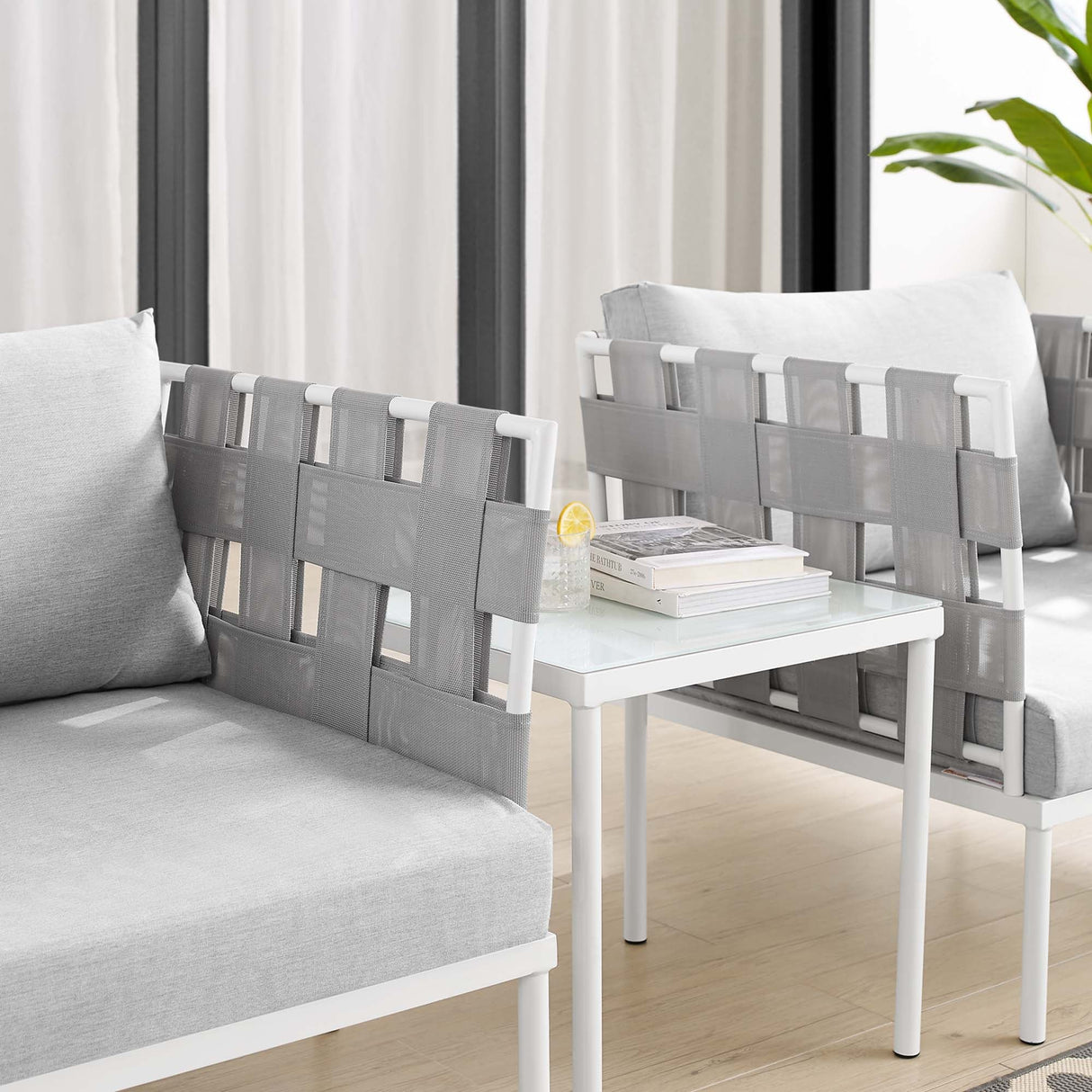 3-Piece Aluminum Outdoor Patio Seating Set with Cushions, Durable Weather-Resistant Design