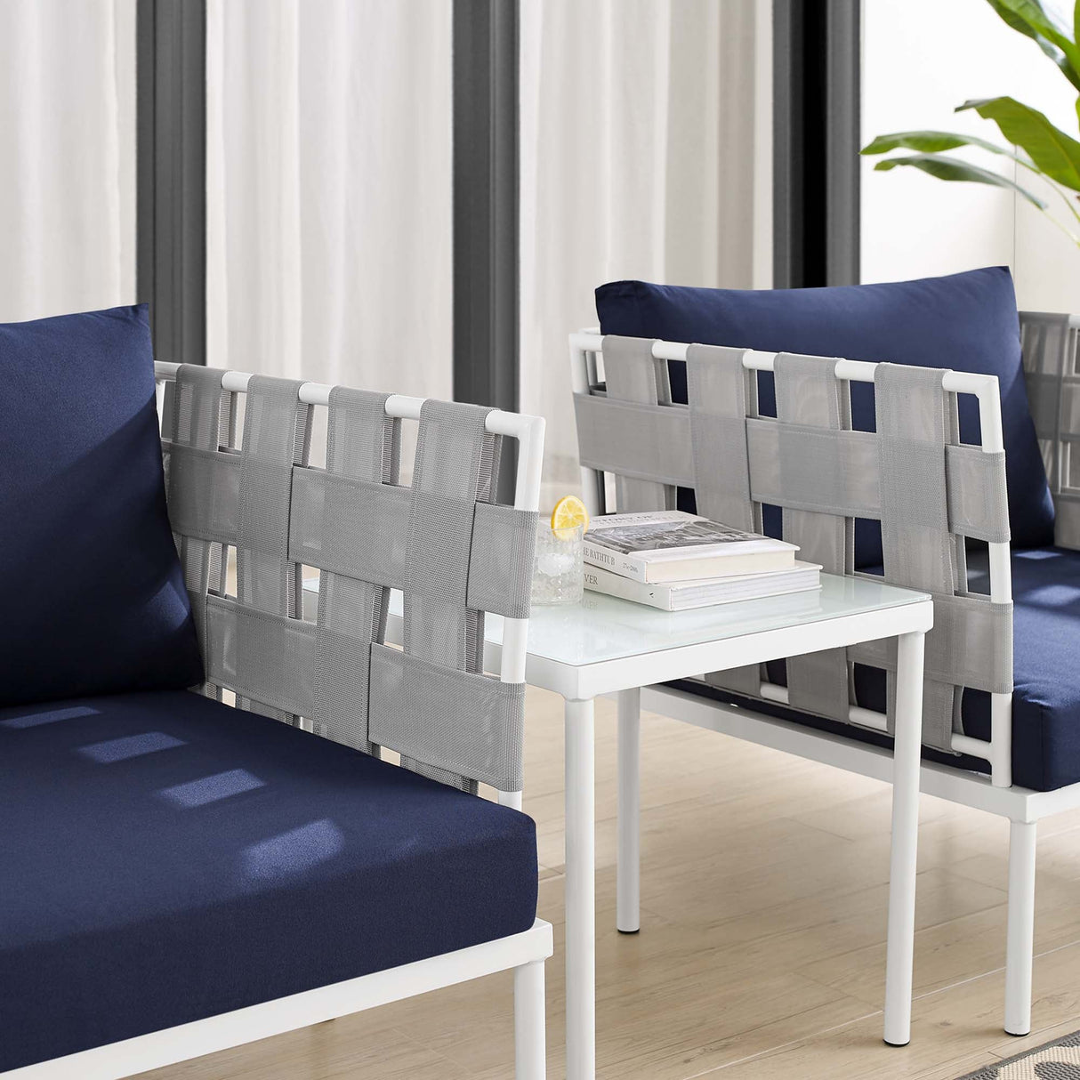 3-Piece Aluminum Outdoor Patio Seating Set with Cushions, Durable Weather-Resistant Design
