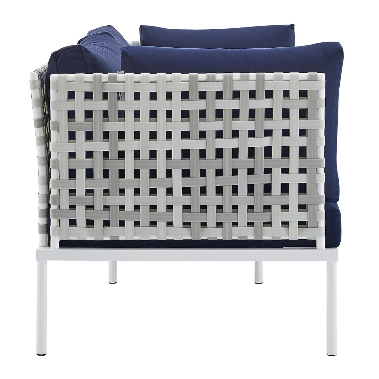 5-Piece Basket Weave Aluminum Outdoor Patio Seating Set for Garden and Backyard