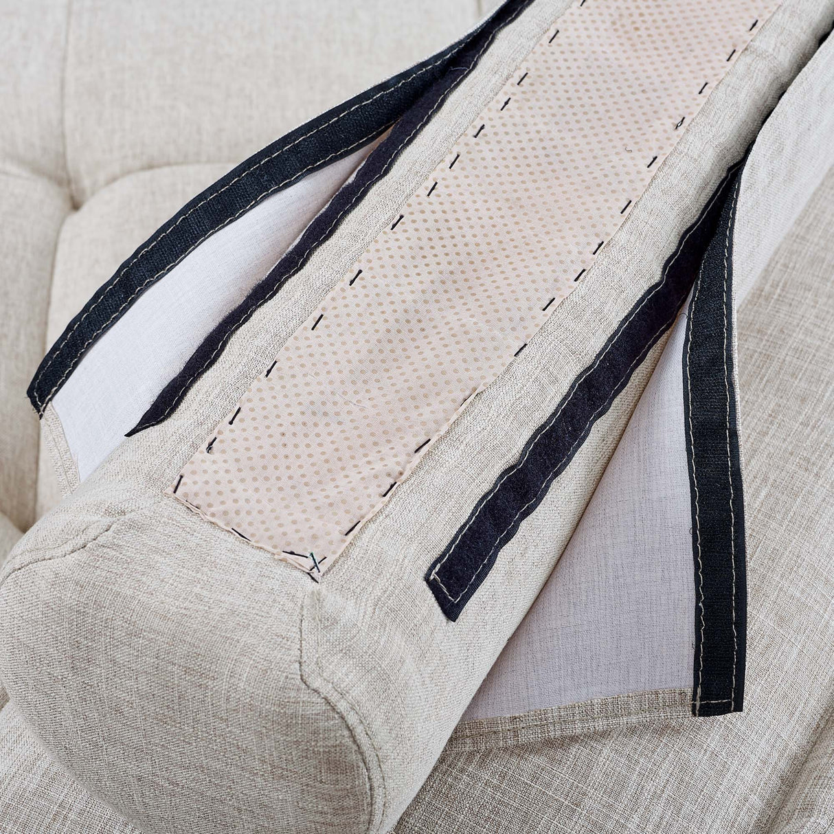 47 Inch Polyester Fabric Tufted Armless Chair