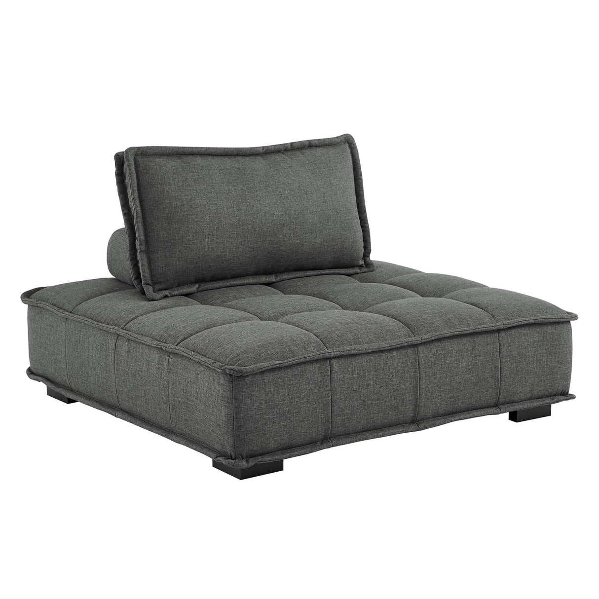47 Inch Polyester Fabric Tufted Armless Chair