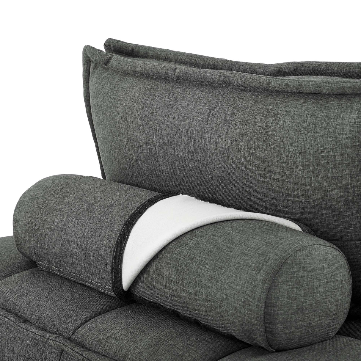 47 Inch Polyester Fabric Tufted Armless Chair