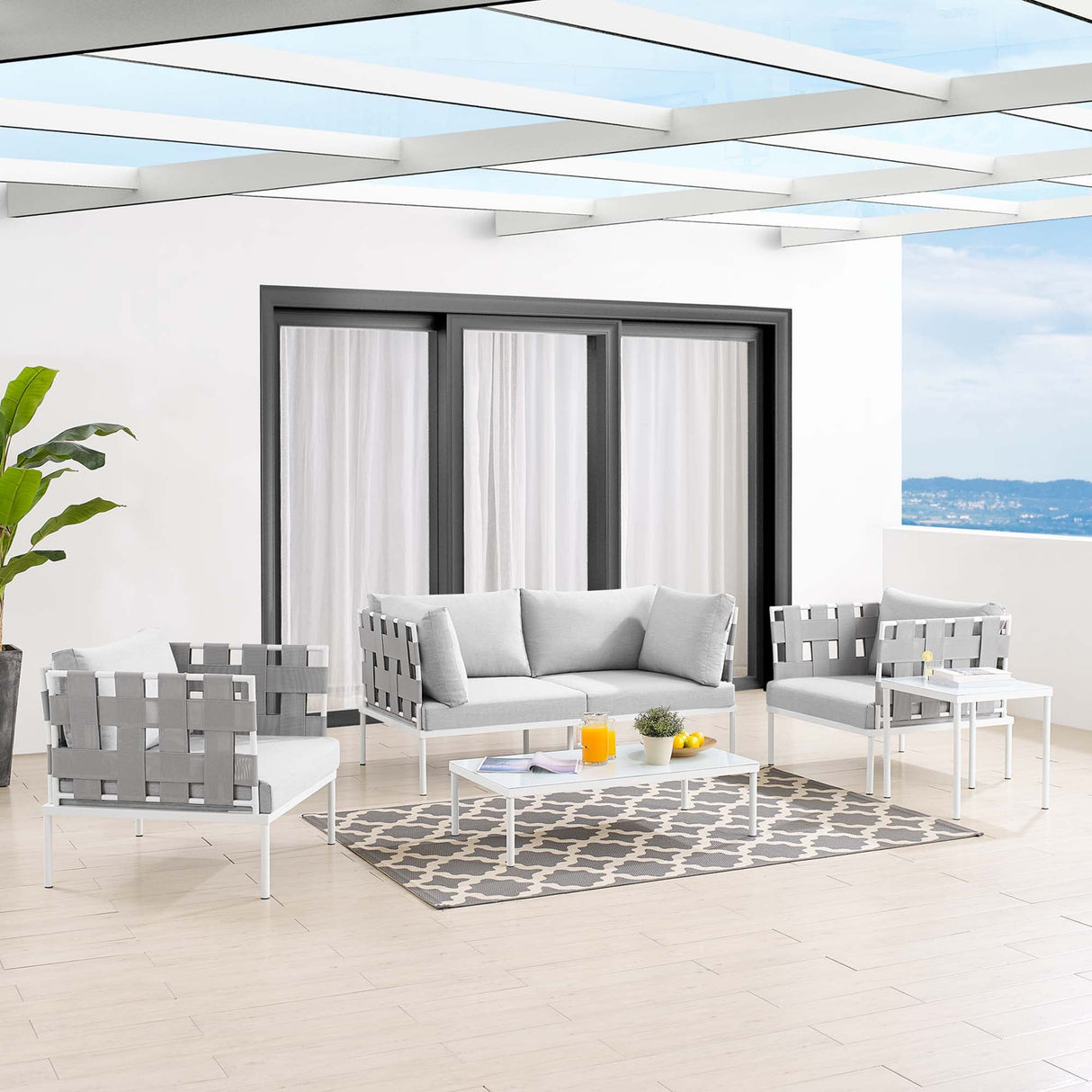 5-Piece Aluminum Patio Furniture Set with Sunbrella Cushions for Outdoor Living