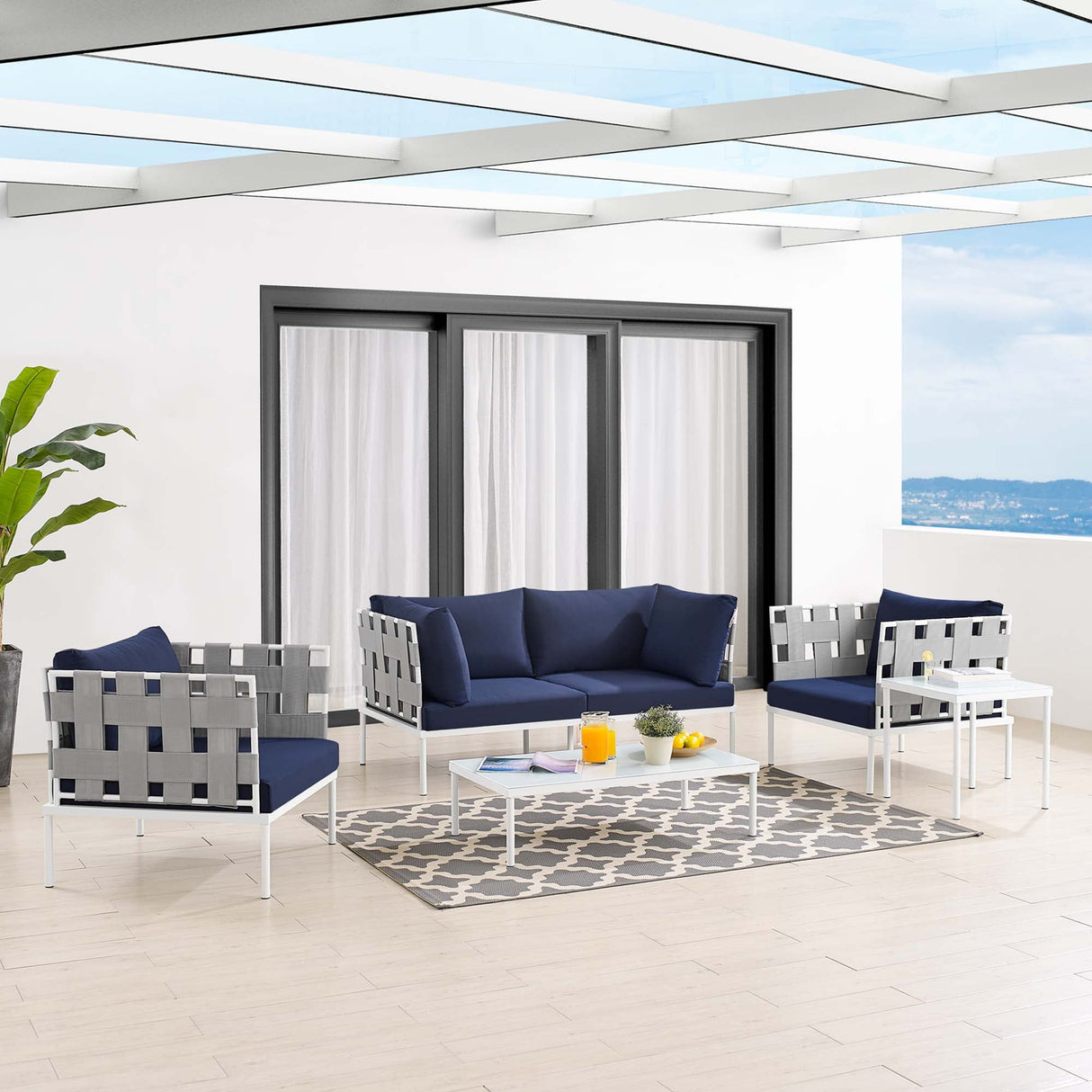 5-Piece Aluminum Patio Furniture Set with Sunbrella Cushions for Outdoor Living