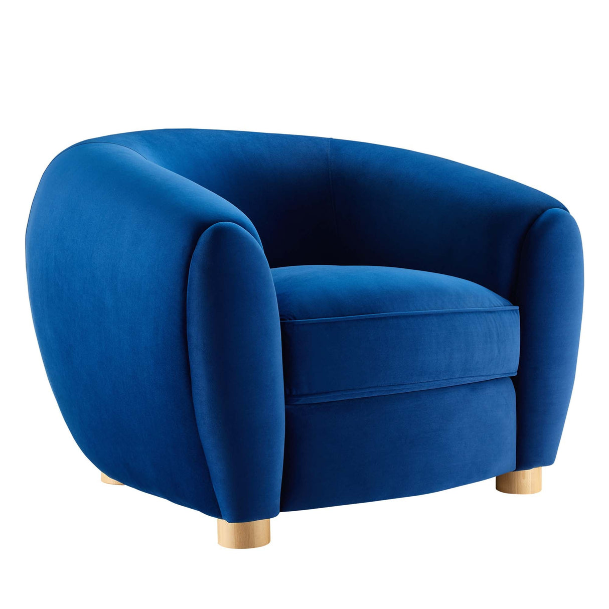 42 Inch Performance Velvet Armchair with Beech Wood Legs