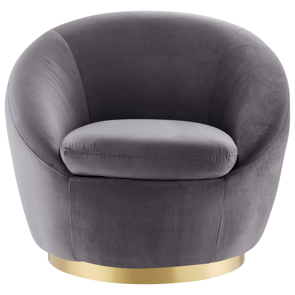 32 Inch Buttercup Performance Velvet Swivel Accent Chair with Gold Metal Base