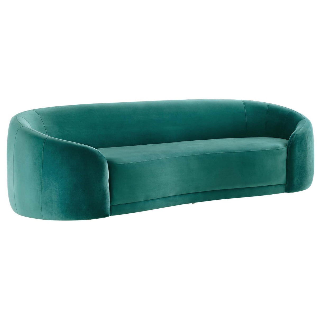 Low-Profile Performance Velvet Sofa in Teal