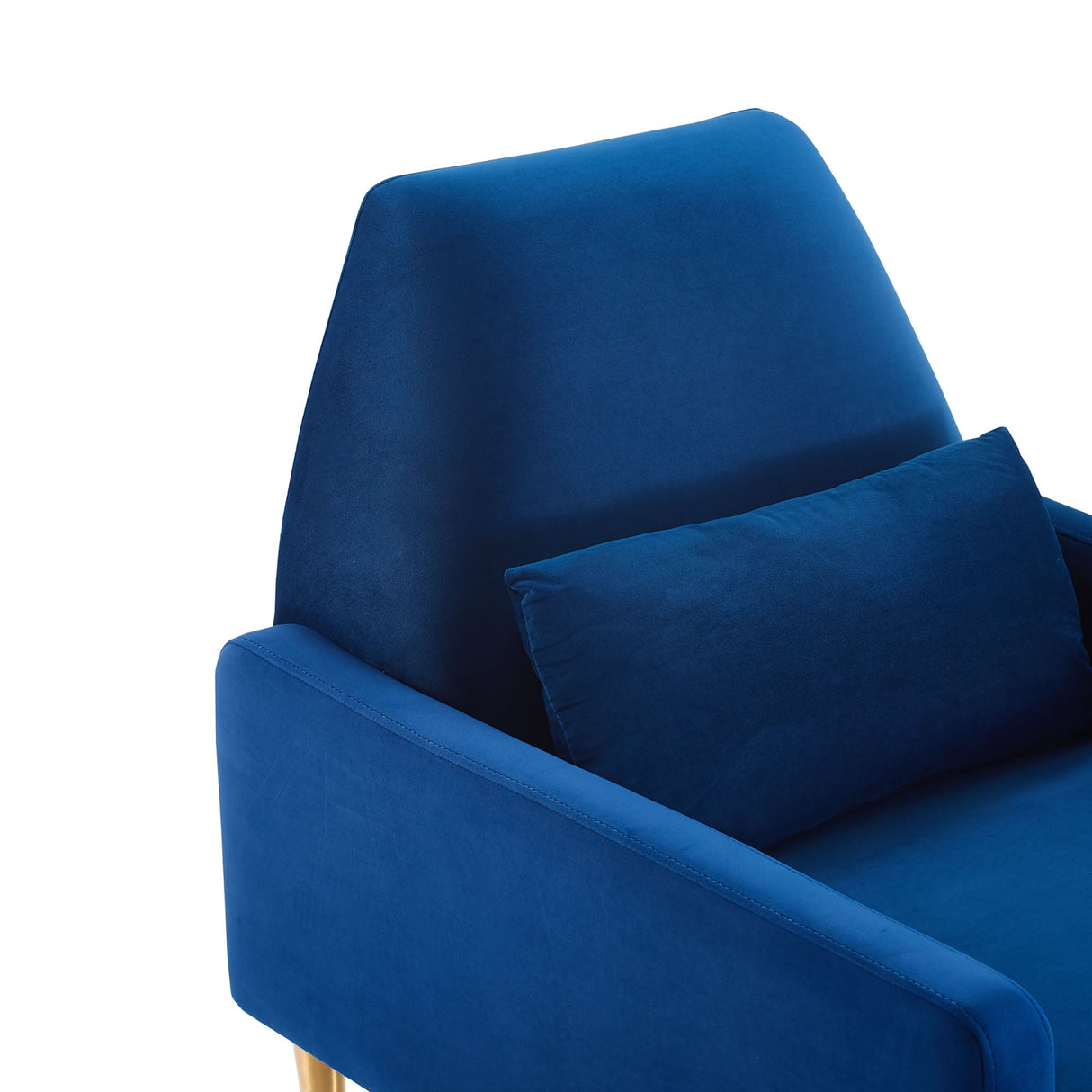 29 Inch Performance Velvet Armchair with Gold Stainless Steel Legs