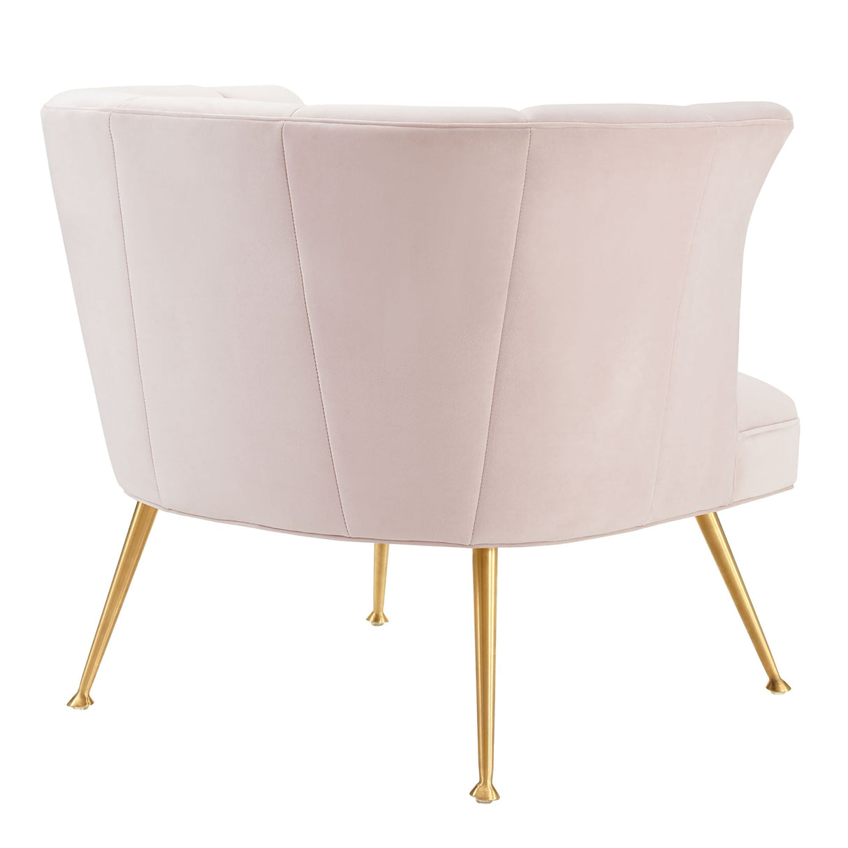 30 Inch Channel Tufted Performance Velvet Armchair with Gold Legs