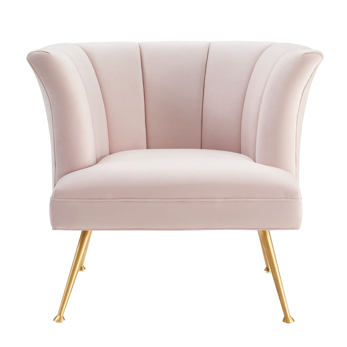 30 Inch Channel Tufted Performance Velvet Armchair with Gold Legs