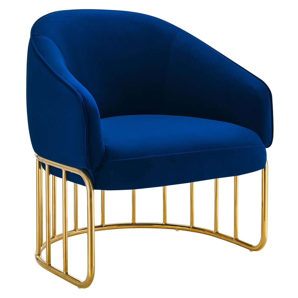 24 Inch Performance Velvet Armchair with Gold Stainless Steel Base