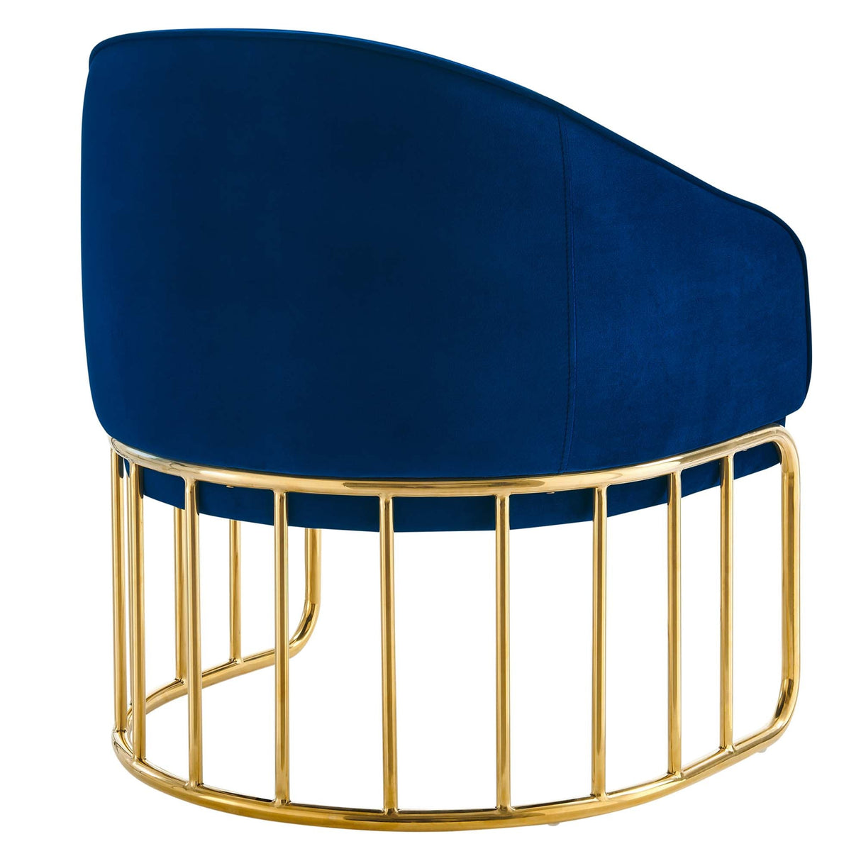24 Inch Performance Velvet Armchair with Gold Stainless Steel Base