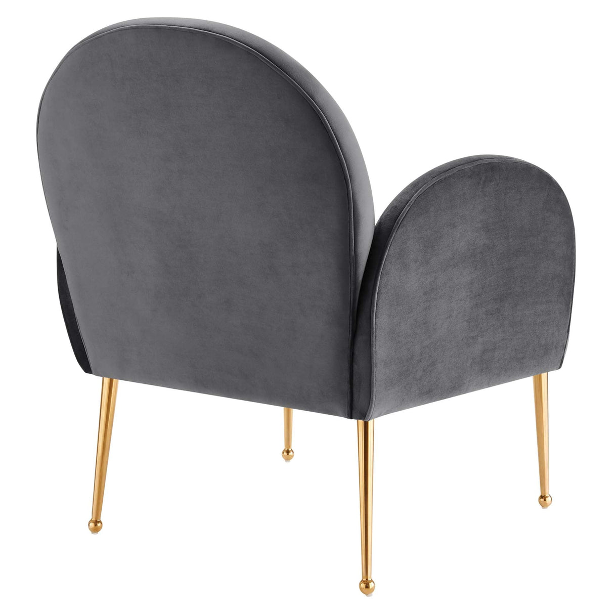 32 Inch Performance Velvet Armchair with Gold Stainless Steel Legs
