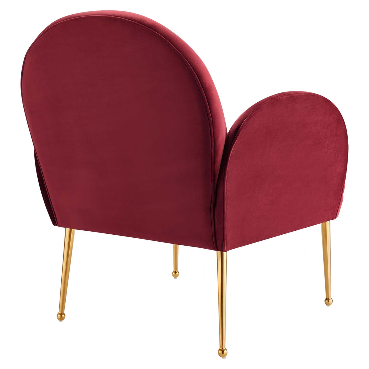 32 Inch Performance Velvet Armchair with Gold Stainless Steel Legs
