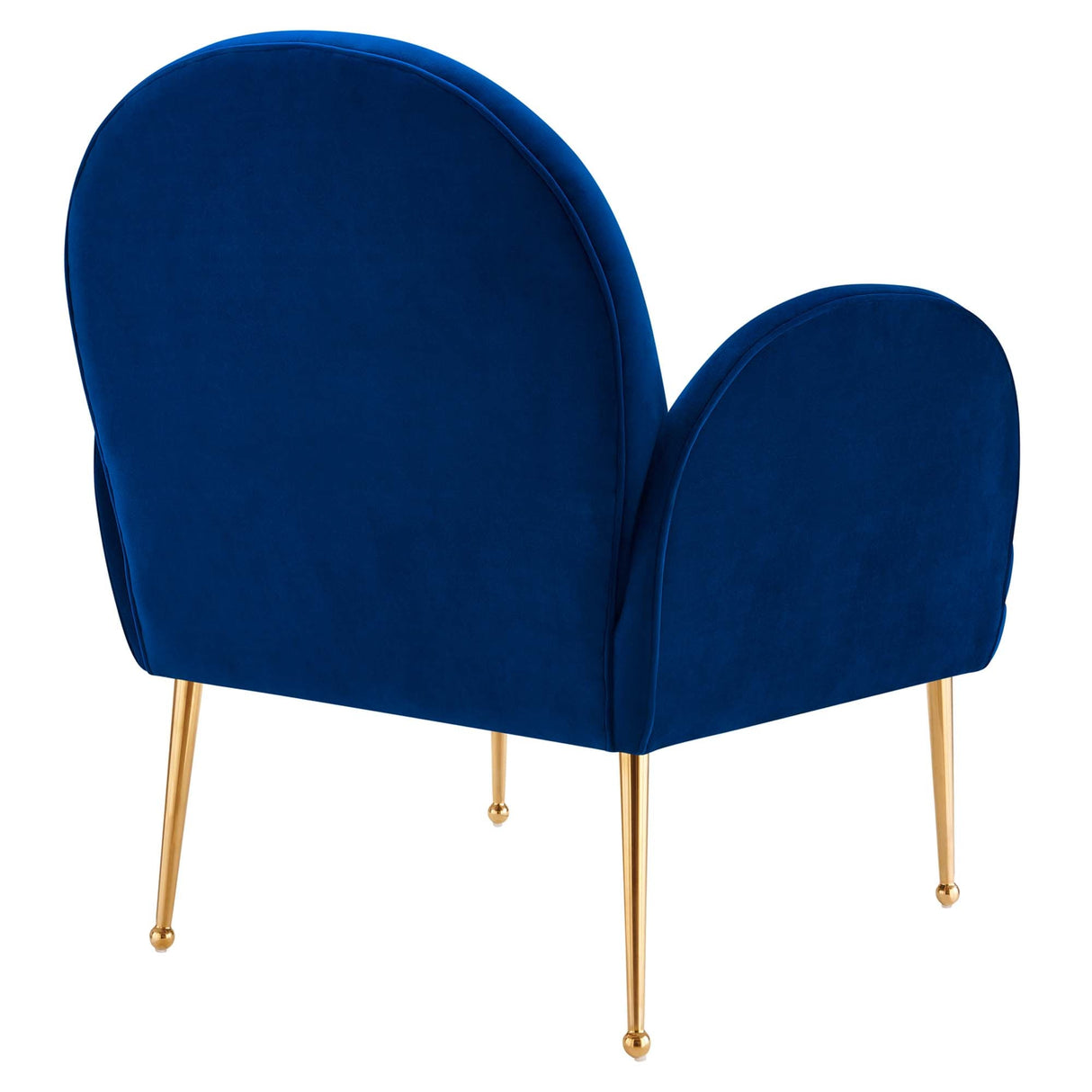 32 Inch Performance Velvet Armchair with Gold Stainless Steel Legs