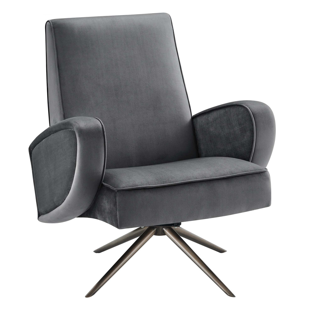 31 Inch Performance Velvet Swivel Chair with Stainless Steel Base