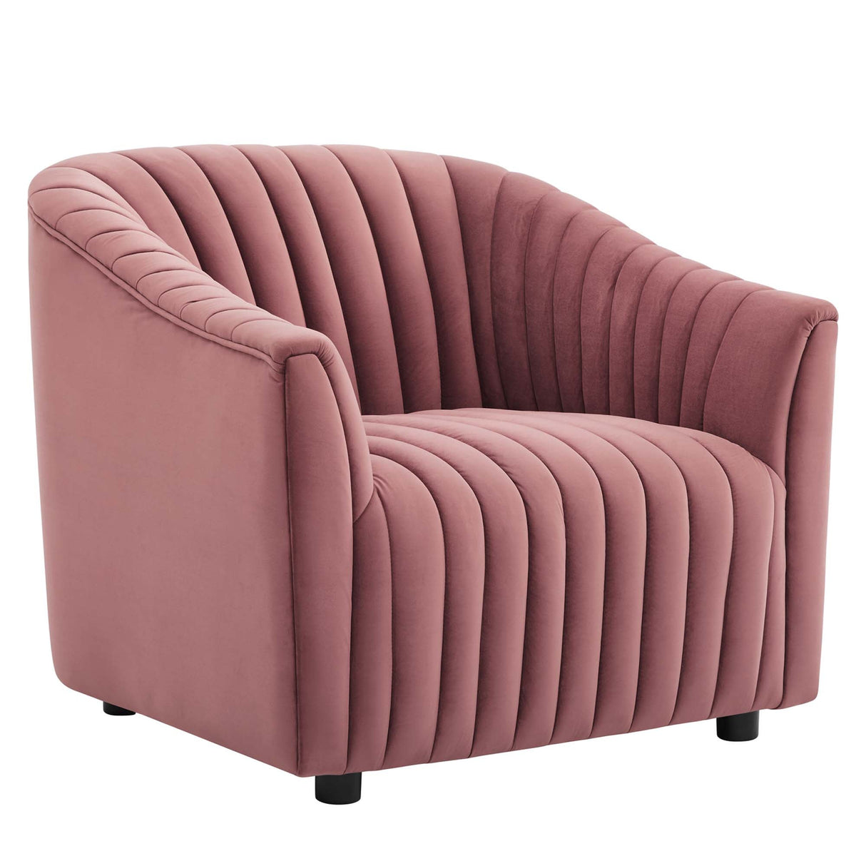 36 Inch Channel Tufted Performance Velvet Armchair