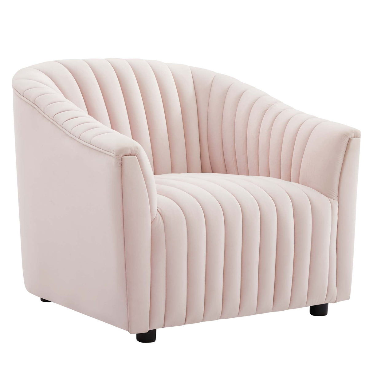 36 Inch Channel Tufted Performance Velvet Armchair