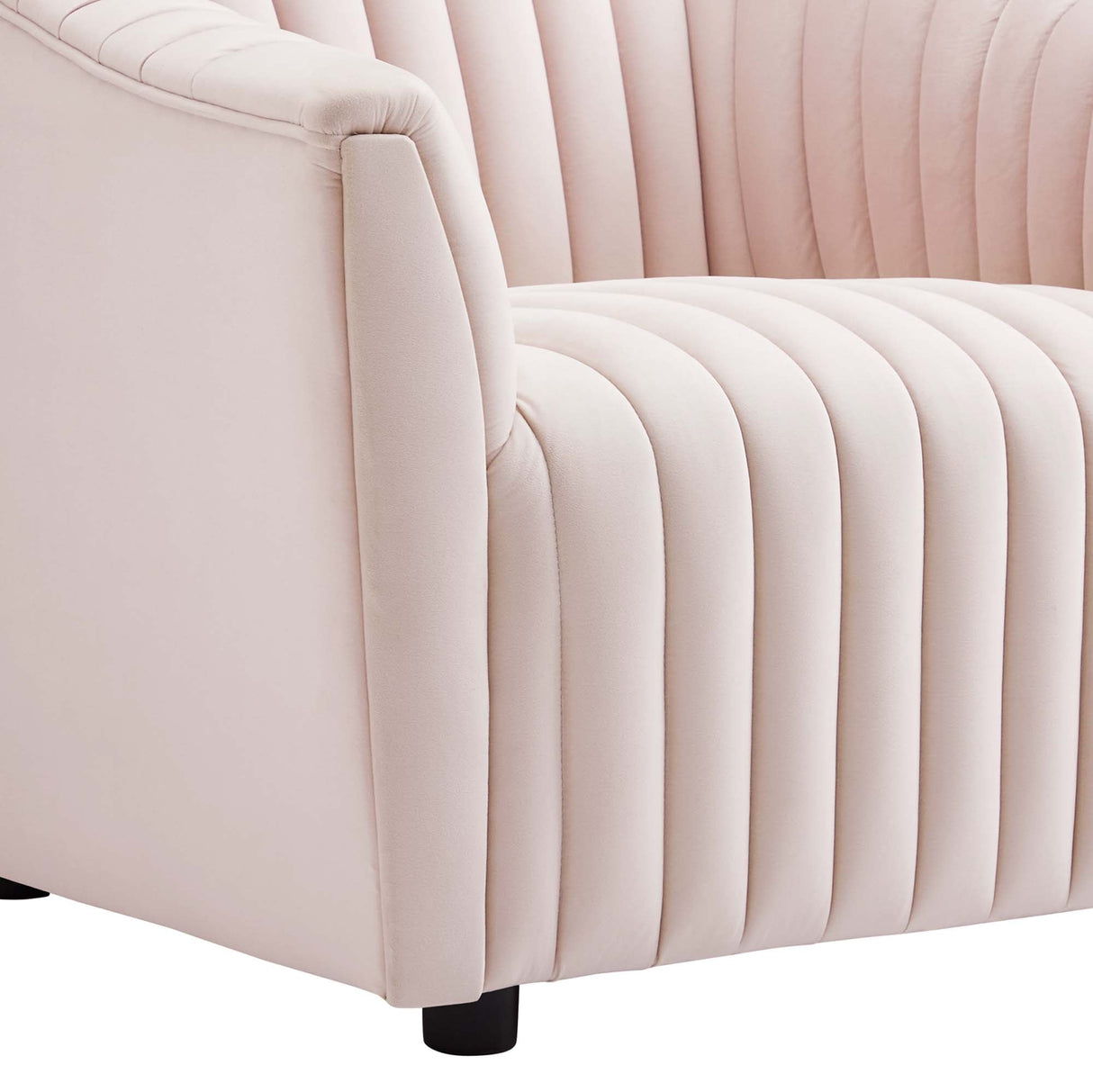 36 Inch Channel Tufted Performance Velvet Armchair