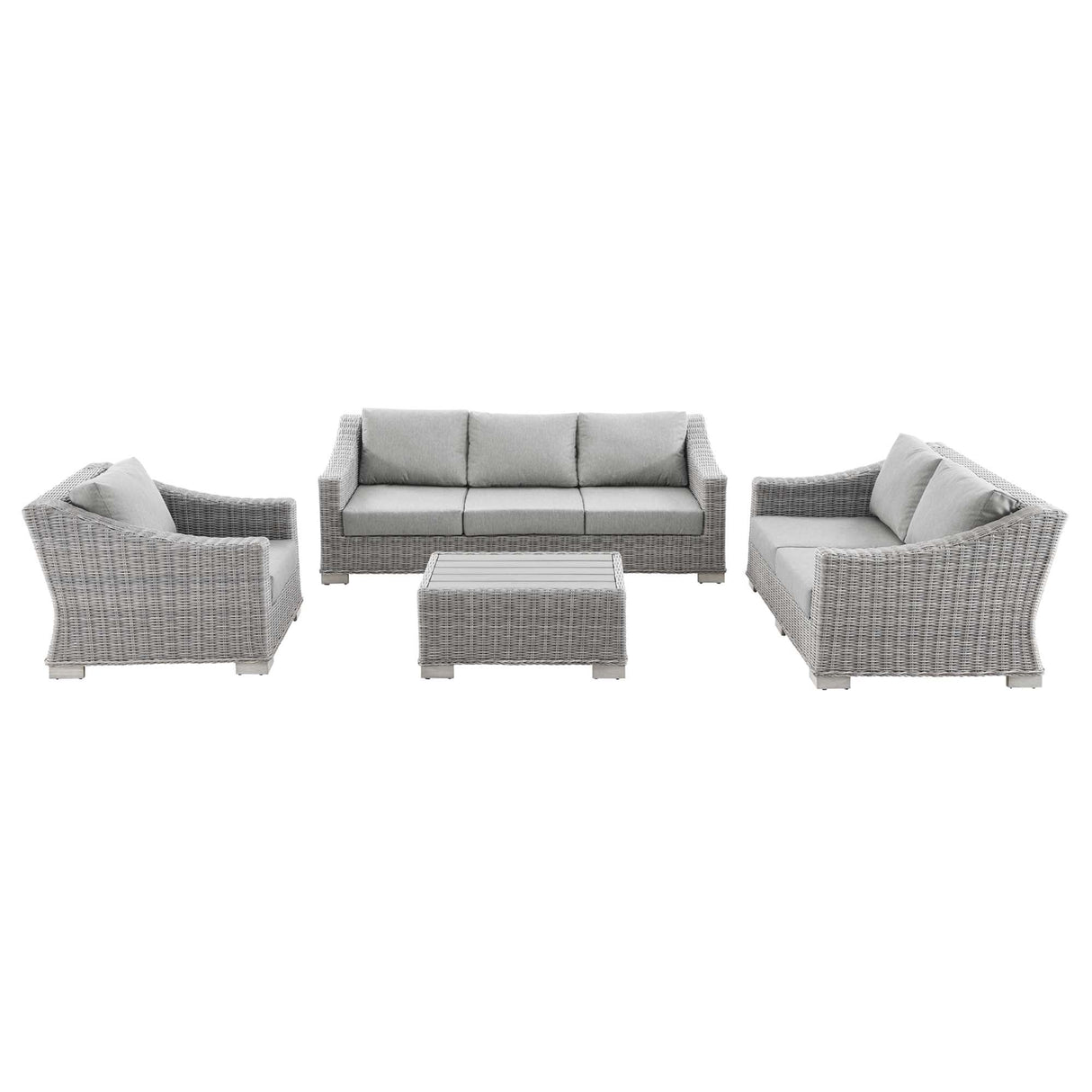 4-Piece Wicker Patio Furniture Set for Outdoor Seating and Conversation Areas