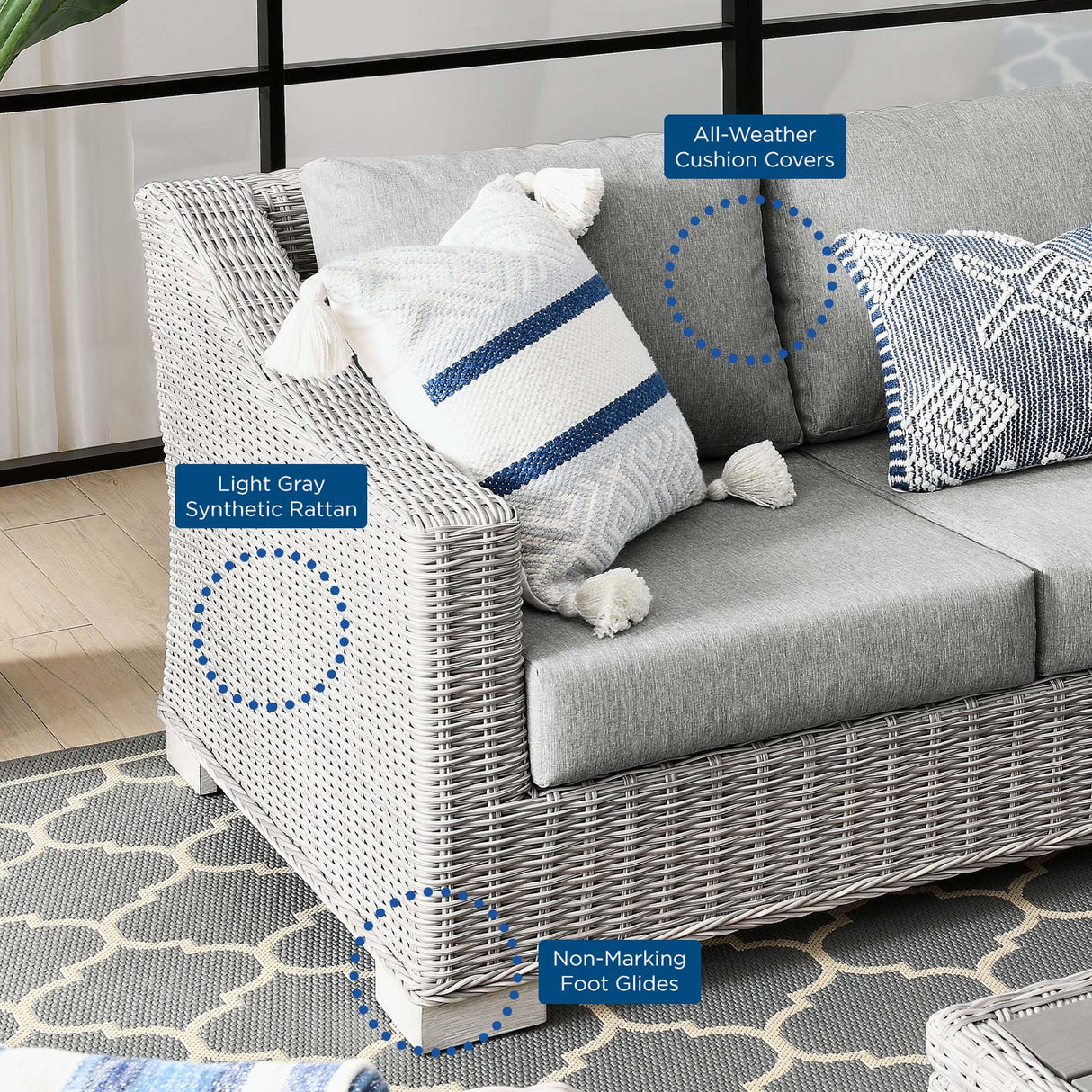 4-Piece Wicker Patio Furniture Set for Outdoor Seating and Conversation Areas