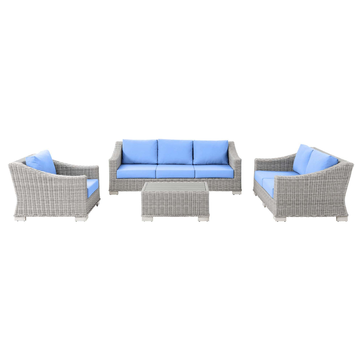 4-Piece Wicker Patio Furniture Set for Outdoor Seating and Conversation Areas