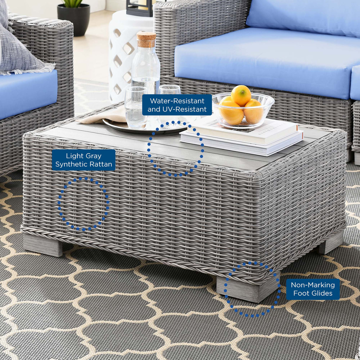 4-Piece Wicker Patio Furniture Set for Outdoor Seating and Conversation Areas