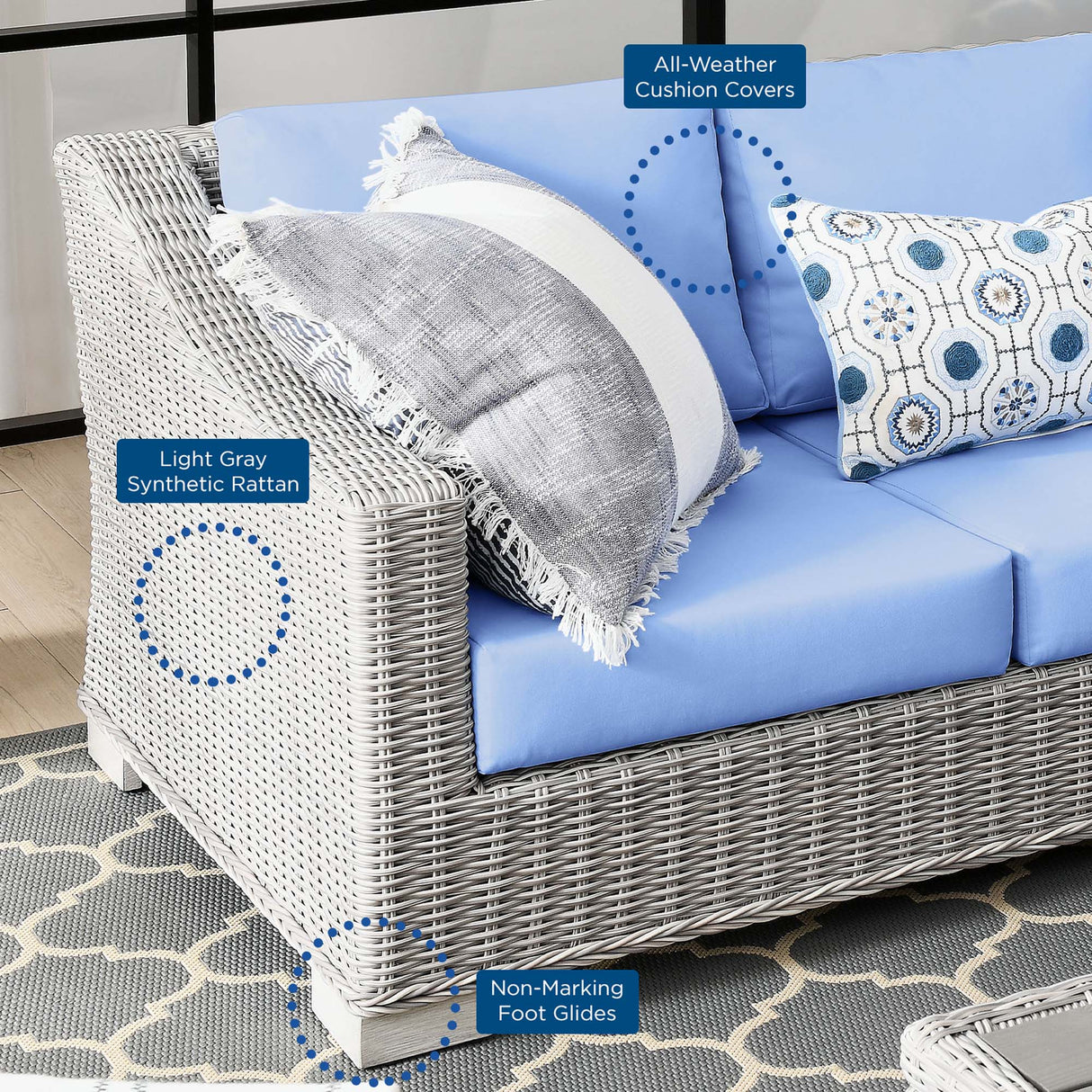 4-Piece Wicker Patio Furniture Set for Outdoor Seating and Conversation Areas