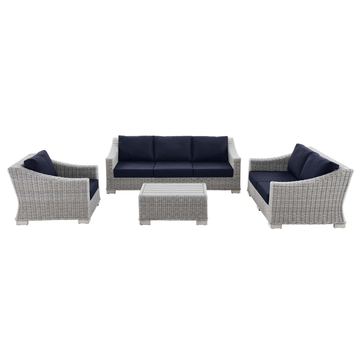 4-Piece Wicker Patio Furniture Set for Outdoor Seating and Conversation Areas