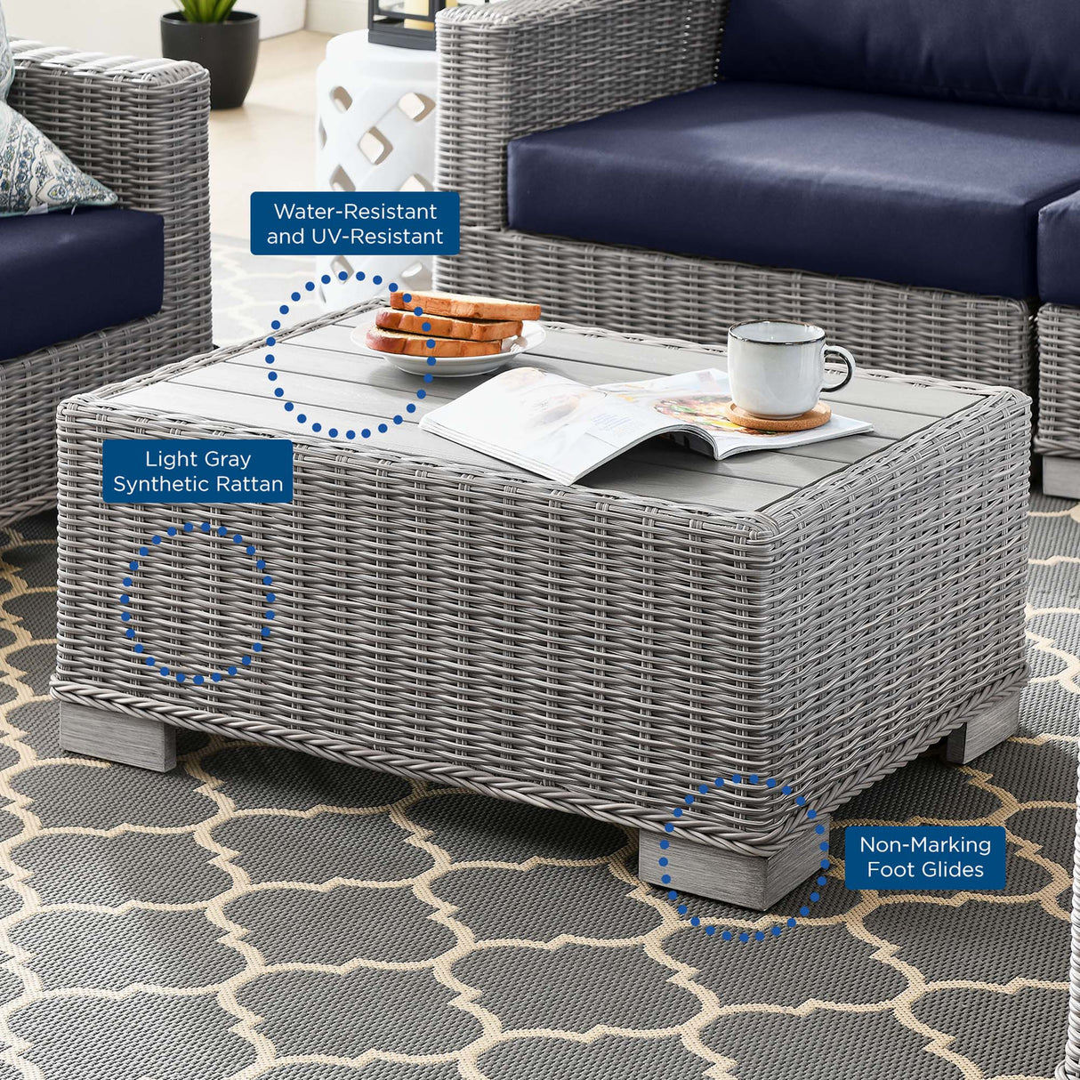 4-Piece Wicker Patio Furniture Set for Outdoor Seating and Conversation Areas