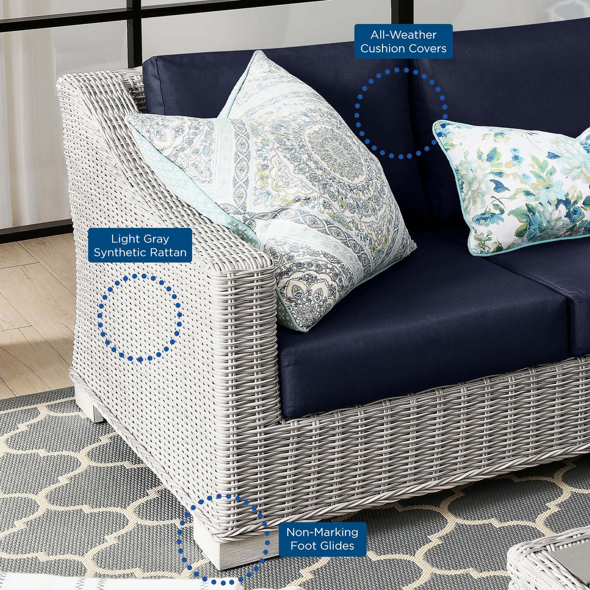 4-Piece Wicker Patio Furniture Set for Outdoor Seating and Conversation Areas